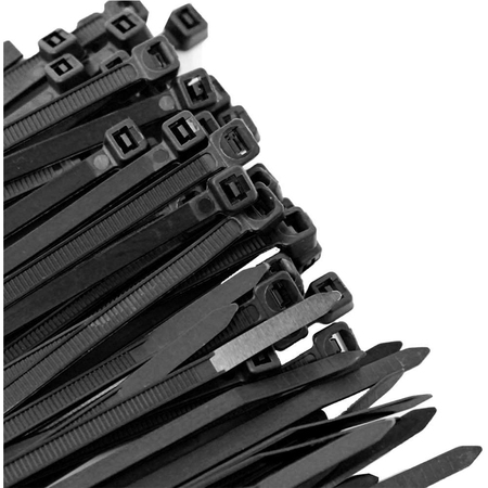 US CABLE TIES Cable Tie, 8 in., 50 lb, UV Black Nylon, 100PK SD8B100